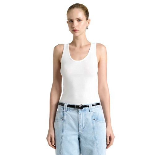 Cue Scoop Neck Ribbed Knit Tank